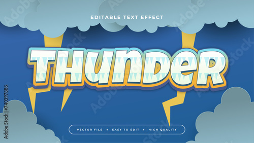 Blue yellow and yellow thunder 3d editable text effect - font style