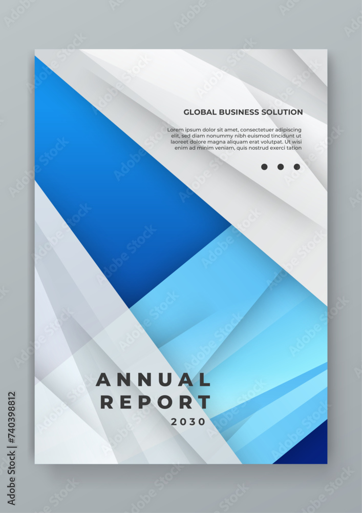 Blue green and white vector modern and minimalist annual report corporate modern cover template for annual report, cover, vector template brochures, flyers, presentations, leaflet, magazine a4 size