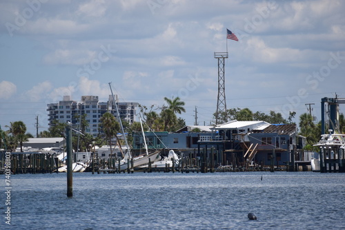 Hurricane ian boats stacked