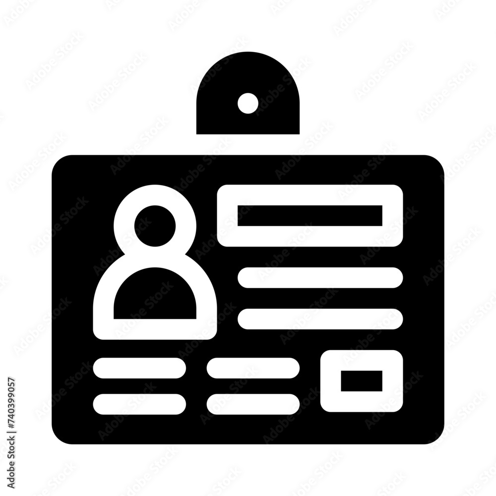 identification card glyph icon identification card glyph icon