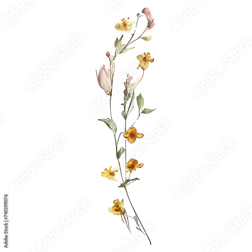 watercolor flowers Illustration flower arrangement or bouquet colorful spring flowers, Perfectly for Wedding with flowers, arrangements for greeting card or invitation design