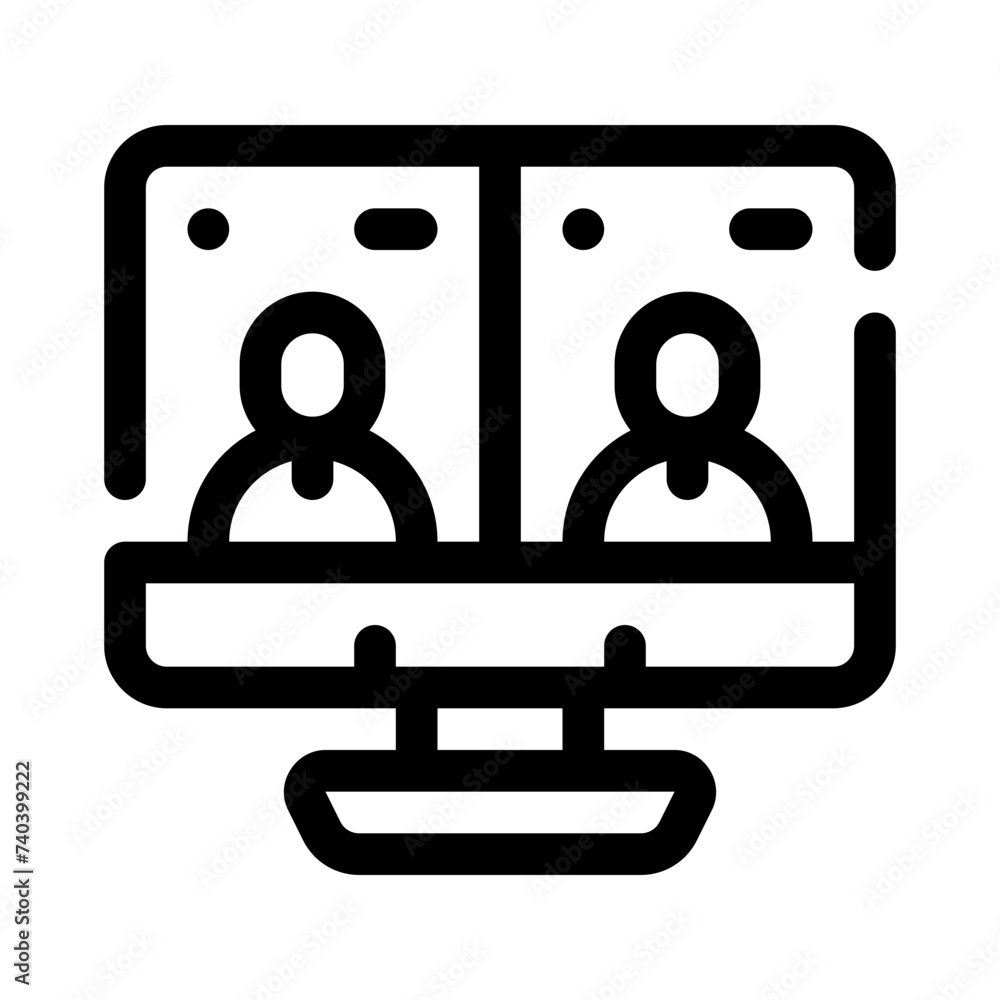 online interview line icon online interview line icon