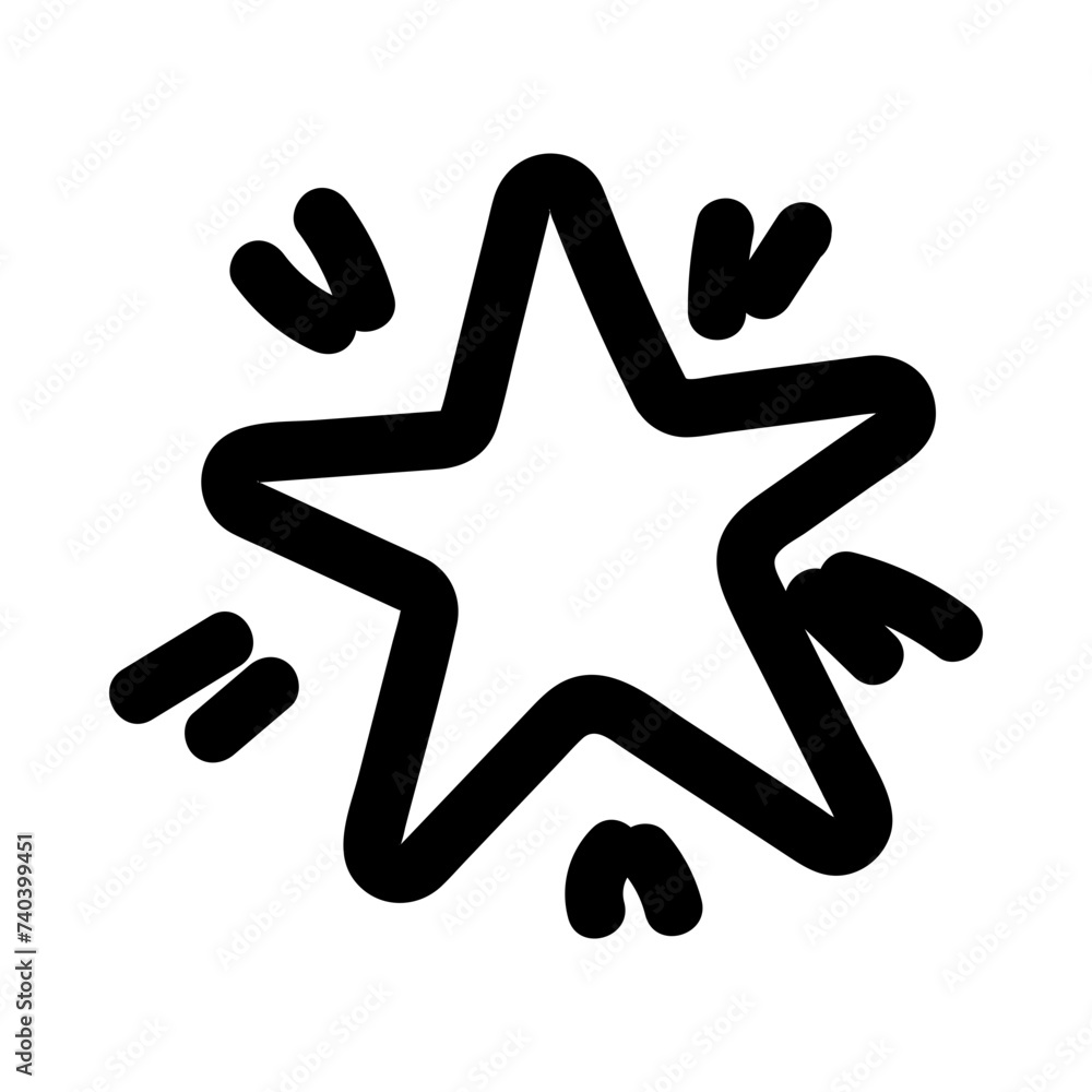 Star doodle line vector illustration Star doodle line vector illustration