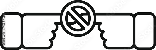 Avoid person contact icon outline vector. Gesture home prevention. Pandemic people sick