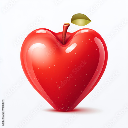 red apple with heart shape,  © saeed