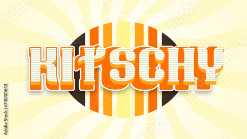 Yellow white and orange kitschy 3d editable text effect - font style