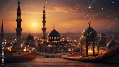 Islamic and Ramadan themed background photo