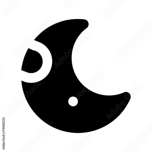 crescent moon glyph icon