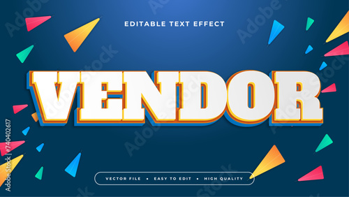 Colorful vendor 3d editable text effect - font style