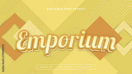 Картината върху платно Orange and yellow emporium 3d editable text effect - font style