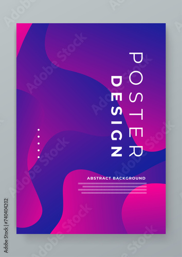 Purple violet vector illustration abstract gradient poster with wave shapes. Modern template for background, posters, ad banners, brochures, flyers, covers, websites