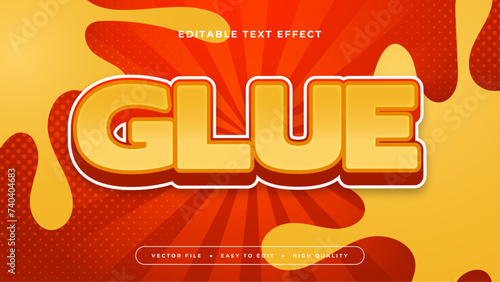 Red and yellow glue 3d editable text effect - font style