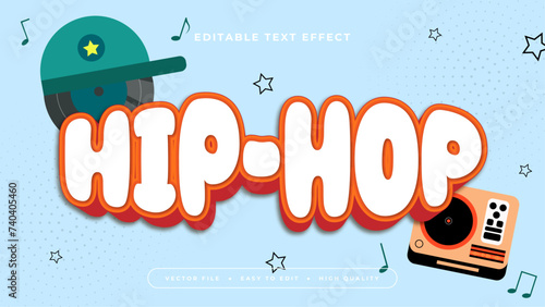 Colorful hip hop 3d editable text effect - font style