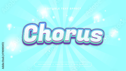 Blue and white chorus 3d editable text effect - font style