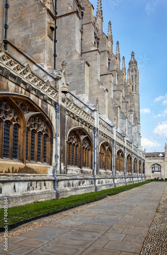 The side view of King's college chapel. University of Cambridge. United Kingdom
