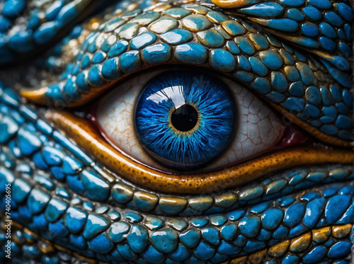 Blue Chinese Dragon eyes, Zodiac sign year of the Blue Dragon, Close-up