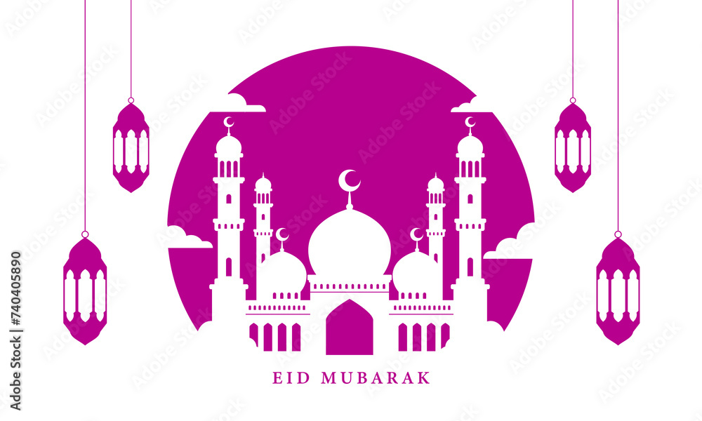 Eid Mubarak greeting background design. Eid al-Fitr celebration illustration template. Vector Eid Mubarak greeting background design. Eid al-Fitr celebration illustration template. Vector