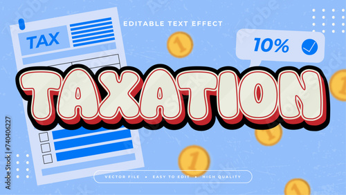Colorful taxation 3d editable text effect - font style