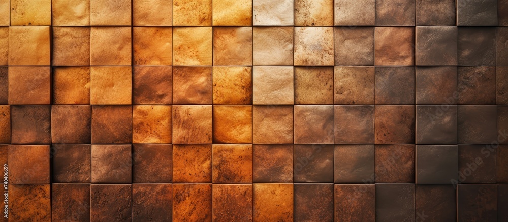 A detailed view of an abstract tile wall, showcasing mesmerizing patterns and textures. A detailed view of an abstract tile wall, showcasing mesmerizing patterns and textures.