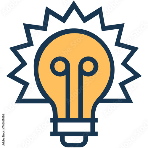Flat vector icon of a bulb 