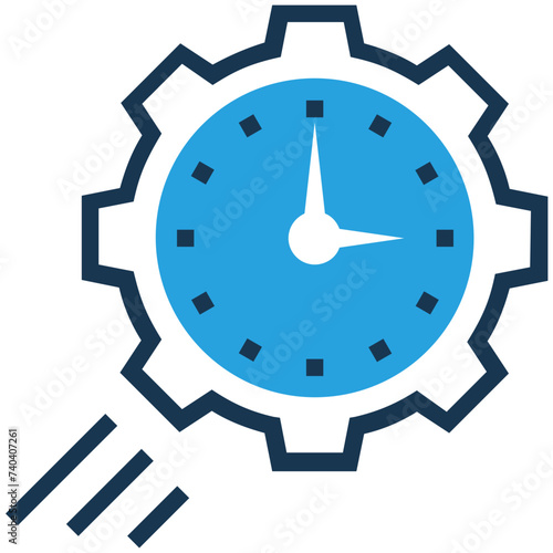 An icon of time management flat vector