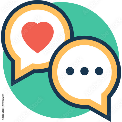 Flat icon denoting loving design 