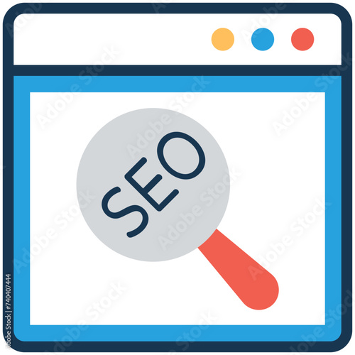 An icon of seo flat design 
