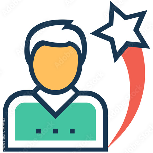 Trendy flat icon of visitor 