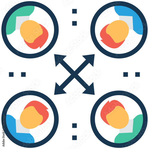 An icon of affiliate flat vector 