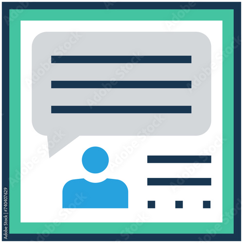 Flat icon of a chit chat