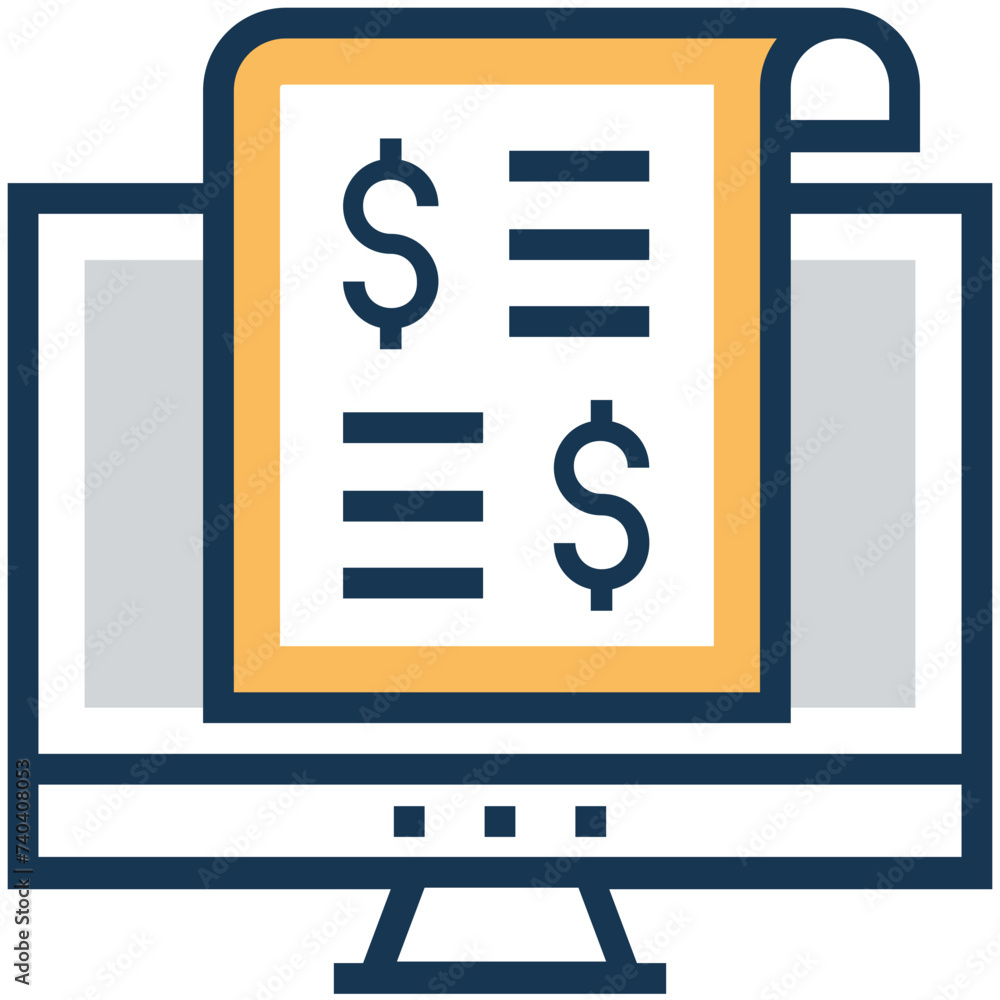 A receipt icon in flat design A receipt icon in flat design