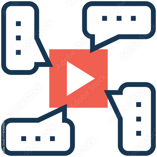 Flat icon denoting multimedia 