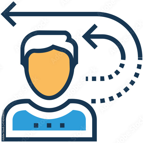 Flat vector icon of user