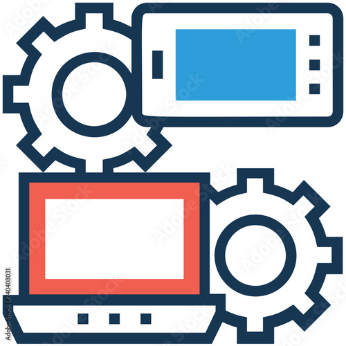 Modern flat icon of preferences