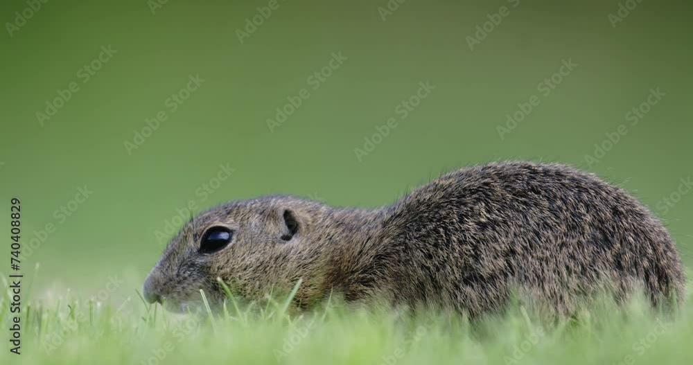 Ground squirrel Spermophilus pygmaeus, feeds in tall grass in its natural habitat Ground squirrel Spermophilus pygmaeus, feeds in tall grass in its natural habitat