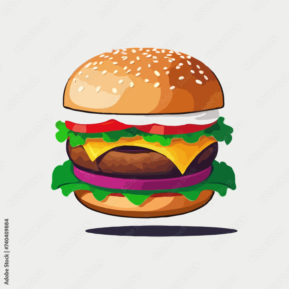 burger isolated on white