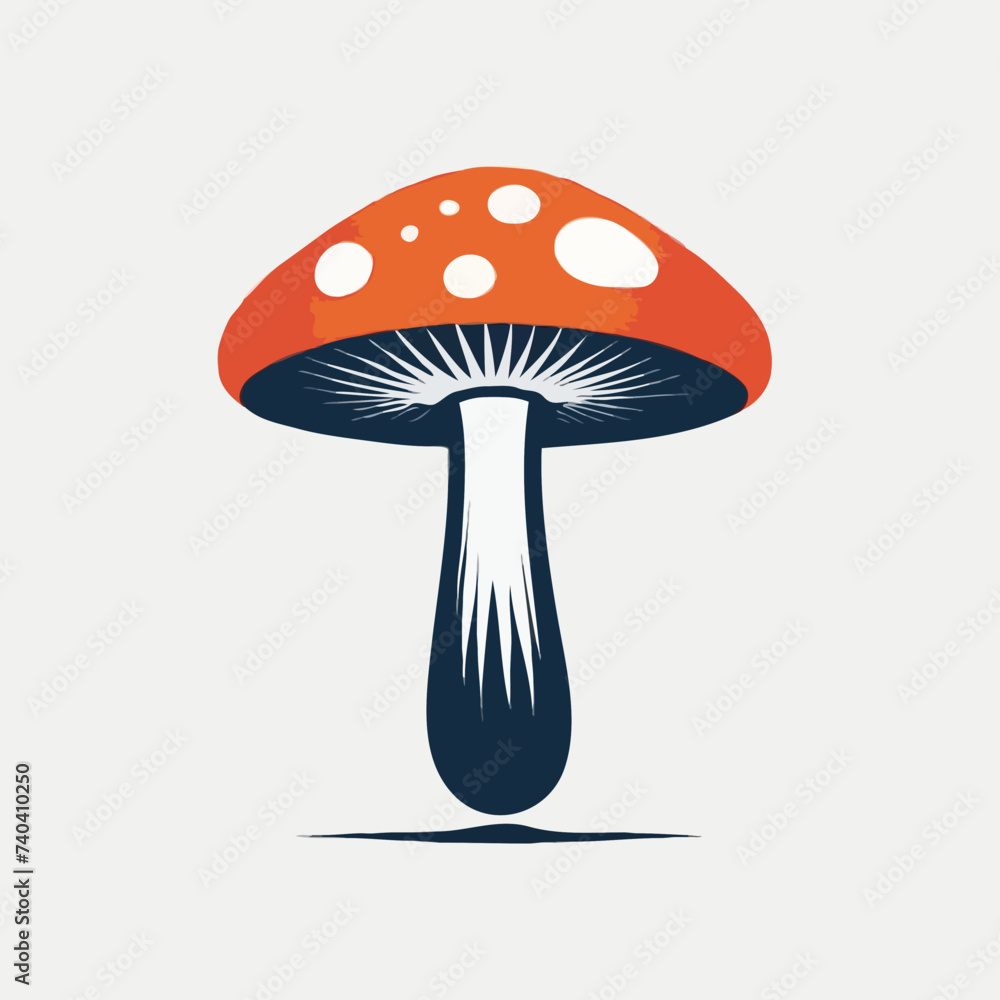 mushrooms illustration isolated on white 