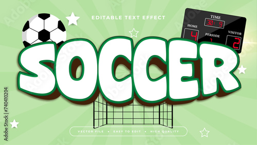 White green and black soccer 3d editable text effect - font style