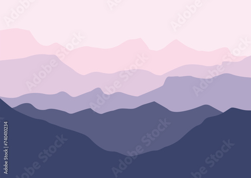 mountains landscape vector, vector illustration for background design.