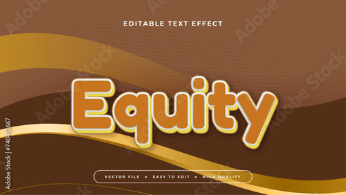 Brown and gold equity 3d editable text effect - font style photo