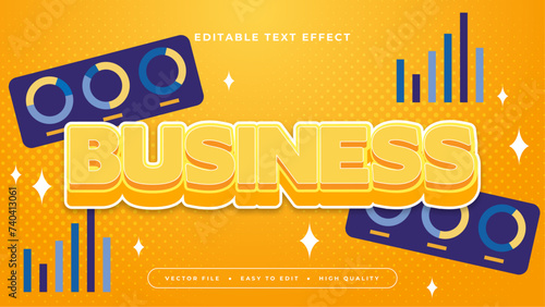 Yellow blue and orange business 3d editable text effect - font style