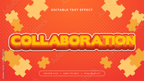 Orange and yellow violet collaboration 3d editable text effect - font style