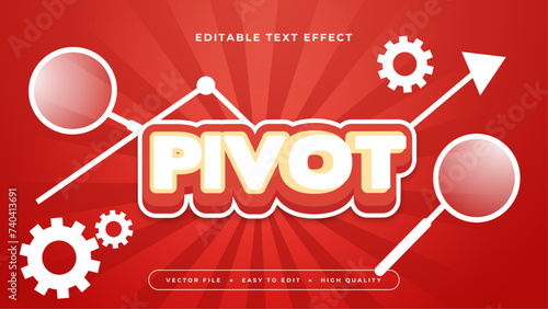 Red and white pivot 3d editable text effect - font style