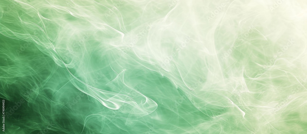 A detailed shot of swirling green smoke against a pristine white backdrop, resembling a miniature landscape of wind waves on a grassland under a cloudy sky A detailed shot of swirling green smoke against a pristine white backdrop, resembling a miniature landscape of wind waves on a grassland under a cloudy sky