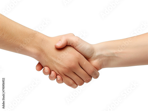 Two hand shaking hands in agreement, isolated on a white background PNG © JetHuynh
