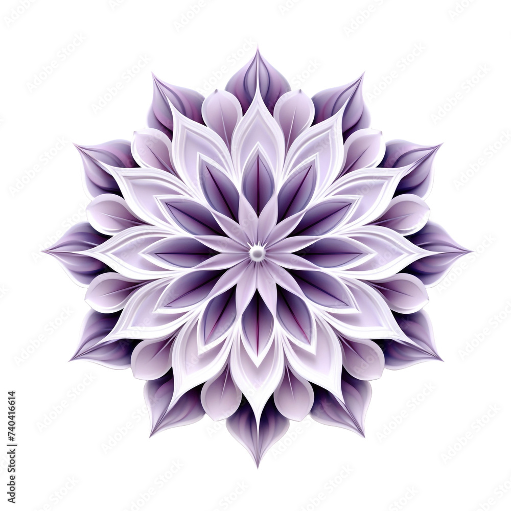 Fototapeta premium Mandala fractal design element with flower pattern isolated on transparent background