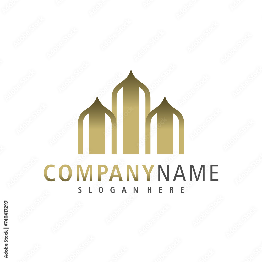 Mosque logo design vector. Creative Mosque logo concepts template Mosque logo design vector. Creative Mosque logo concepts template