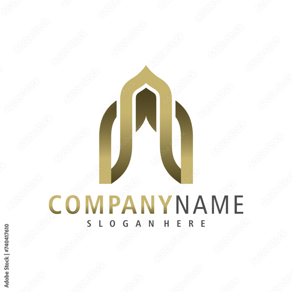 Mosque logo design vector. Creative Mosque logo concepts template Mosque logo design vector. Creative Mosque logo concepts template