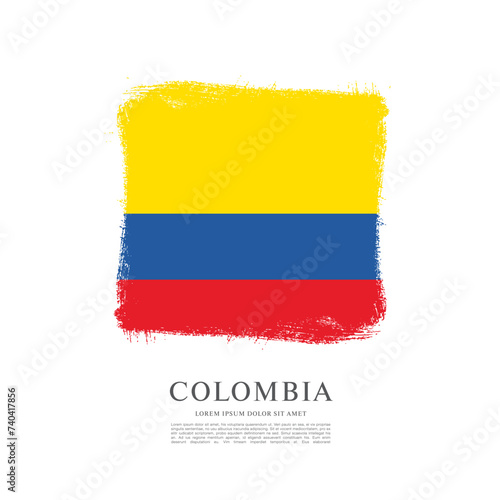 Flag of Colombia  brush stroke background