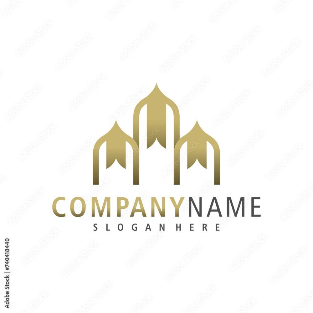 Mosque logo design vector. Creative Mosque logo concepts template Mosque logo design vector. Creative Mosque logo concepts template